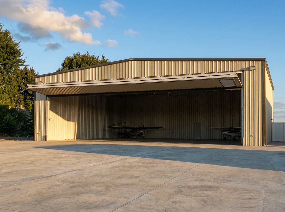 A.B.S. Builders, Inc. steel hangar and concrete apron construction